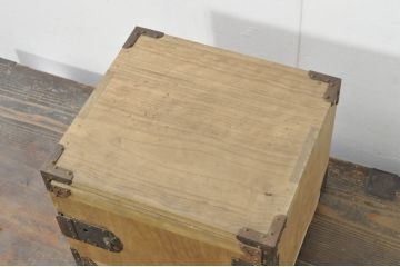 和製アンティーク　外箱付き　天保　歴史を感じる桐材の證文箱(証文箱、船箪笥、小引き出し、収納箪笥、小物収納)(R-080256)
