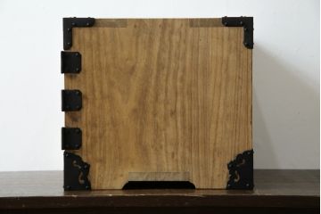 和製アンティーク　外箱付き　天保　歴史を感じる桐材の證文箱(証文箱、船箪笥、小引き出し、収納箪笥、小物収納)(R-080256)