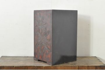 和製ビンテージ　上手物!!　大島一水作　日光彫り　職人技が光る五段の小引き出し(チェスト、整理箪笥、卓上収納、ヴィンテージ)(R-080259)