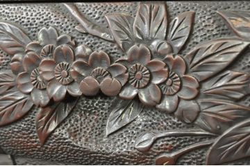 和製ビンテージ　上手物!!　大島一水作　日光彫り　職人技が光る五段の小引き出し(チェスト、整理箪笥、卓上収納、ヴィンテージ)(R-080259)