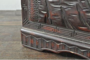 和製ビンテージ　上手物!!　大島一水作　日光彫り　職人技が光る五段の小引き出し(チェスト、整理箪笥、卓上収納、ヴィンテージ)(R-080259)