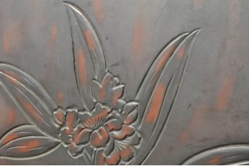 和製ビンテージ　上手物!!　大島一水作　日光彫り　職人技が光る五段の小引き出し(チェスト、整理箪笥、卓上収納、ヴィンテージ)(R-080259)