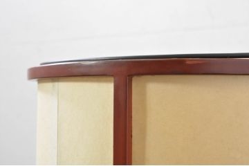 アンティーク照明　根来塗り(ねごろぬり)　朱色が空間のアクセントになる行灯(行燈、丸行灯、スタンドライト、間接照明、フロアスタンド)(R-080262)