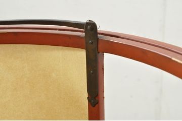アンティーク照明　根来塗り(ねごろぬり)　朱色が空間のアクセントになる行灯(行燈、丸行灯、スタンドライト、間接照明、フロアスタンド)(R-080262)