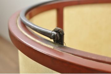アンティーク照明　根来塗り(ねごろぬり)　朱色が空間のアクセントになる行灯(行燈、丸行灯、スタンドライト、間接照明、フロアスタンド)(R-080262)