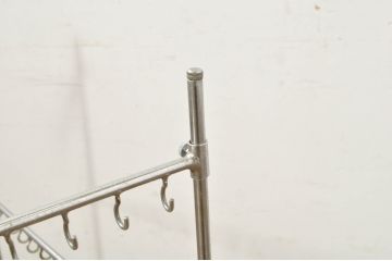 和製ビンテージ　ドライフラワーやアクセサリーを吊るしても素敵なフック付きディスプレイスタンド3点セット(ハンガーラック、ディスプレイラック、店舗什器、ヴィンテージ)(R-080264)