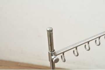 和製ビンテージ　ドライフラワーやアクセサリーを吊るしても素敵なフック付きディスプレイスタンド3点セット(ハンガーラック、ディスプレイラック、店舗什器、ヴィンテージ)(R-080264)