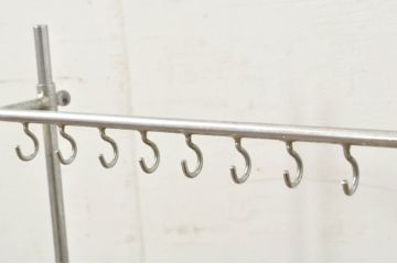 和製ビンテージ　ドライフラワーやアクセサリーを吊るしても素敵なフック付きディスプレイスタンド3点セット(ハンガーラック、ディスプレイラック、店舗什器、ヴィンテージ)(R-080264)