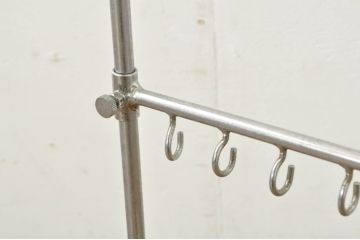 和製ビンテージ　ドライフラワーやアクセサリーを吊るしても素敵なフック付きディスプレイスタンド3点セット(ハンガーラック、ディスプレイラック、店舗什器、ヴィンテージ)(R-080264)