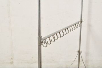 和製ビンテージ　ドライフラワーやアクセサリーを吊るしても素敵なフック付きディスプレイスタンド3点セット(ハンガーラック、ディスプレイラック、店舗什器、ヴィンテージ)(R-080264)
