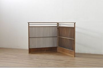 和製アンティーク　和の雰囲気を高める格子の折り畳み衝立て(帳場格子、衝立、つい立て、衝い立て、パーテーション)(R-080265)