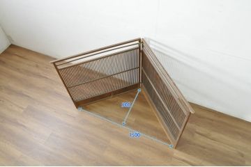 和製アンティーク　和の雰囲気を高める格子の折り畳み衝立て(帳場格子、衝立、つい立て、衝い立て、パーテーション)(R-080265)
