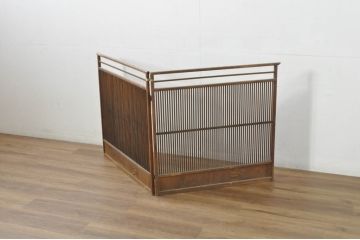 和製アンティーク　和の雰囲気を高める格子の折り畳み衝立て(帳場格子、衝立、つい立て、衝い立て、パーテーション)(R-080265)