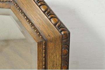 イギリスアンティーク　オーク材　Lloyd's Antiques(ロイズ・アンティークス)取り扱い　シンプルながらも気品漂う鏡(ウォールミラー、壁掛け鏡、吊鏡、英国)(R-080266)