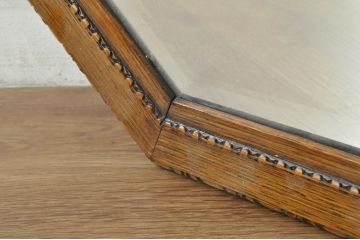 イギリスアンティーク　オーク材　Lloyd's Antiques(ロイズ・アンティークス)取り扱い　シンプルながらも気品漂う鏡(ウォールミラー、壁掛け鏡、吊鏡、英国)(R-080266)