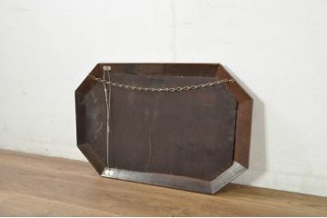 イギリスアンティーク　オーク材　Lloyd's Antiques(ロイズ・アンティークス)取り扱い　シンプルながらも気品漂う鏡(ウォールミラー、壁掛け鏡、吊鏡、英国)(R-080266)