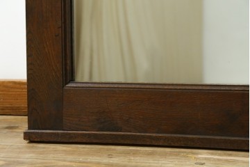 和製アンティーク　ナラ材　大正ロマンを感じるレリーフ入りの大型ウォールミラー　(R-080269)