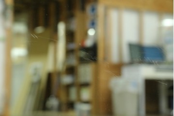 和製アンティーク　ナラ材　大正ロマンを感じるレリーフ入りの大型ウォールミラー　(R-080269)