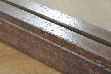 和製アンティーク　戦前　昭和初期　ゆらゆらガラスが珍しい!!　古い木の風合いが味わい深いウォールミラー(壁掛け鏡、姿見、店舗什器)(R-080271)