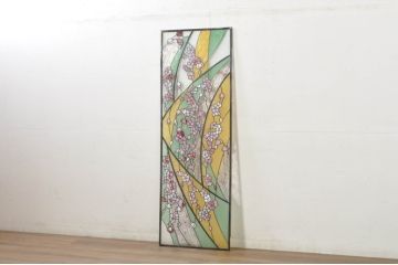 中古　高級品!　ステンドグラス制作工房　ステンドグラスバロック社　職人手作り　美しい色彩のステンドグラス1枚(明り取り、明かり取り、窓)(製作費約150万円)(R-080273)
