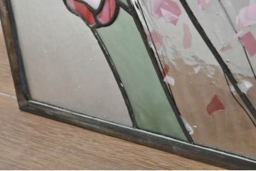 中古　高級品!　ステンドグラス制作工房　ステンドグラスバロック社　職人手作り　美しい色彩のステンドグラス1枚(明り取り、明かり取り、窓)(製作費約150万円)(R-080273)