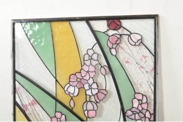 中古　高級品!　ステンドグラス制作工房　ステンドグラスバロック社　職人手作り　美しい色彩のステンドグラス1枚(明り取り、明かり取り、窓)(製作費約150万円)(R-080273)