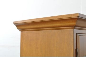 中古　美品　最高級!!　職人手作りオーダー家具　上質な作り込みの横浜ダニエル風作業台付きキャビネット(収納棚、戸棚、カップボード、食器棚)(製作費約185万円)(R-080277)