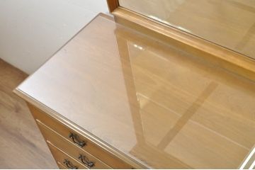 中古　美品　職人手作りオーダー家具　上品な佇まいの横浜ダニエル風ドレッシングチェスト(吊鏡、鏡台、化粧台、ミラー、ドレッサー)(製作費約110万円)(R-080278)