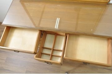 中古　美品　職人手作りオーダー家具　上品な佇まいの横浜ダニエル風ドレッシングチェスト(吊鏡、鏡台、化粧台、ミラー、ドレッサー)(製作費約110万円)(R-080278)