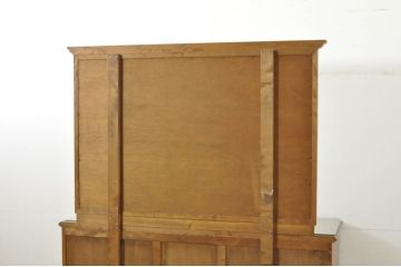 中古　美品　職人手作りオーダー家具　上品な佇まいの横浜ダニエル風壁掛けミラー(壁掛け鏡、ウォールミラー)(R-080279)