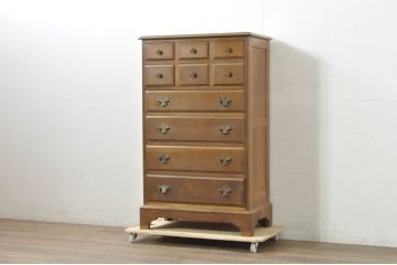 中古　職人手作りオーダー家具　クラシカルな雰囲気漂う上品なチェスト(引き出し、洋服タンス)(R-080281)