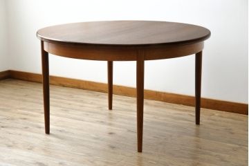 イギリスビンテージ　美品!!　G-PLAN(ジープラン)　洗練された佇まいが魅力のエクステンションテーブル(ダイニングテーブル、拡張式テーブル、食卓、2人掛け、4人掛け、6人掛け、ラウンドテーブル、ヴィンテージ、英国)(R-080285)