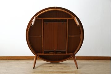 イギリスビンテージ　美品!!　G-PLAN(ジープラン)　洗練された佇まいが魅力のエクステンションテーブル(ダイニングテーブル、拡張式テーブル、食卓、2人掛け、4人掛け、6人掛け、ラウンドテーブル、ヴィンテージ、英国)(R-080285)