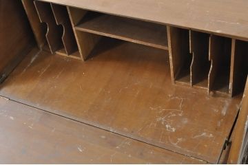 アジアンビンテージ　総彫り　職人技が光る!細部まで施された彫刻が目を惹くビューロー(ワークデスク、簿記机、ライティングビューロ、引き出し、ヴィンテージ)(R-080295)