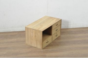 和製アンティーク　シンプルなデザインが取り入れやすい作りの良い総桐小引き出し(小物収納、卓上収納)(R-080297)