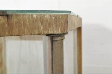 和製アンティーク　曲げガラス　レトロな雰囲気漂うガラスケース(曲面ガラス、Rガラス、ショーケース、Gケース、ディスプレイケース、コレクションケース、キャビネット、飾り棚、陳列棚、店舗什器)(R-080298)