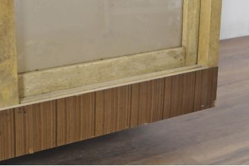 和製アンティーク　昭和レトロな横長ガラスケース(Gケース、ショーケース、飾り棚、陳列棚、店舗什器)(R-080301)
