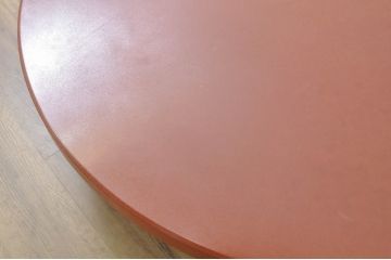 和製ビンテージ　伝統工芸輪島塗　高海堂　朱塗りが鮮やかで美しい和モダンな丸座卓(ちゃぶ台、テーブル、ローテーブル、ラウンドテーブル)(定価約150万円)(R-080304)