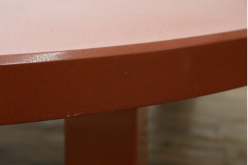 和製ヴィンテージ　伝統工芸品　輪島塗　高海堂　朱塗りが鮮やかで美しい和モダンな丸座卓　定価約150万円　(R-080304)