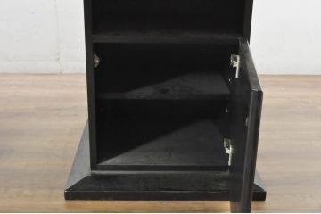 中古　ブランド家具　特注　オーダー品　天板極厚　タモ材　無垢　ブラックとナチュラルカラーのコントラストが素敵な組み立て式収納付きの特大テーブル(ダイニングテーブル、4人掛け、6人掛け、作業台、食卓、店舗什器)(定価約70万円)(R-080307)
