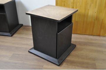 中古　ブランド家具　特注　オーダー品　天板極厚　タモ材　無垢　ブラックとナチュラルカラーのコントラストが素敵な組み立て式収納付きの特大テーブル(ダイニングテーブル、4人掛け、6人掛け、作業台、食卓、店舗什器)(定価約70万円)(R-080307)