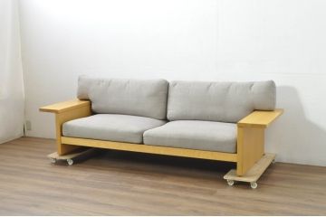 中古　CONDE HOUSE(カンディハウス)　ツイスト(TWIST)　ナチュラルテイストの空間づくりに活躍する3人掛けソファ(二人掛け、3Pソファ)(定価約36万円)(R-080311)