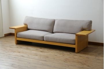 中古　CONDE HOUSE(カンディハウス)　ツイスト(TWIST)　ナチュラルテイストの空間づくりに活躍する3人掛けソファ(二人掛け、3Pソファ)(定価約36万円)(R-080311)