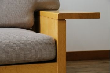 中古　CONDE HOUSE(カンディハウス)　ツイスト(TWIST)　ナチュラルテイストの空間づくりに活躍する3人掛けソファ(二人掛け、3Pソファ)(定価約36万円)(R-080311)