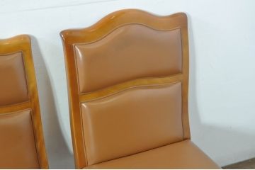 中古　横浜クラシック家具　ダニエル(daniel)　本革(レザー)　品のある佇まいが素敵なダイニングチェア5脚セット(椅子、イス、アームレスチェア、バラ売り可能)(定価1脚約25万円)(R-080314)