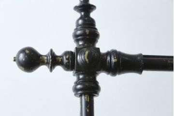 フランスビンテージ　緩やかなカーブを描く脚がお洒落な真鍮(しんちゅう)とアイアンのハンガーラック(ポールハンガー、洋服掛け、コート掛け、店舗什器、ヴィンテージ)(R-080318)