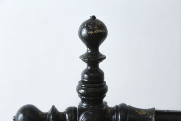 フランスビンテージ　緩やかなカーブを描く脚がお洒落な真鍮(しんちゅう)とアイアンのハンガーラック(ポールハンガー、洋服掛け、コート掛け、店舗什器、ヴィンテージ)(R-080319)