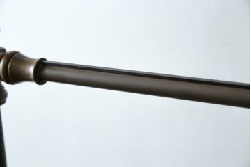 フランスビンテージ　緩やかなカーブを描く脚がお洒落な真鍮(しんちゅう)とアイアンのハンガーラック(ポールハンガー、洋服掛け、コート掛け、店舗什器、ヴィンテージ)(R-080321)