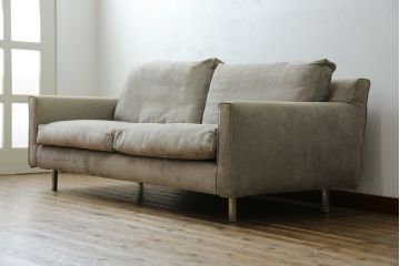 中古　ACTUS(アクタス)取扱い　eilersen(アイラーセン)　STREAMLINE(ストリームライン)　MINI SOFA(ミニソファ)　シンプルモダンな佇まいが魅力の2人掛けソファ(二人掛け、2P)(定価約484000円)(R-080322)