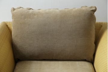 中古　美品　arflex(アルフレックス)　A・SOFA (エー・ソファ) HOLIDAYS(ホリデイズ)　本革(レザー)　水牛革を編み込んだ涼しげなデザインがおしゃれな一人掛けソファ(アームソファ、ラウンジソファ、1人掛け、1P)(定価約26万円)(R-080323)
